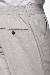 Slim Fit Light Grey Flannel Suit Trousers