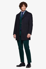 Single-breasted blue baronet coat