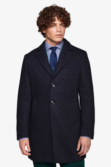 Single-breasted blue baronet coat