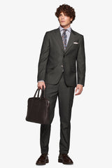 Slim green micro-weave suit jacket