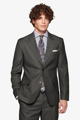 Slim green micro-weave suit jacket