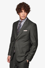 Slim green micro-weave suit jacket