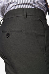 Slim green micro-weave suit trousers with pleats