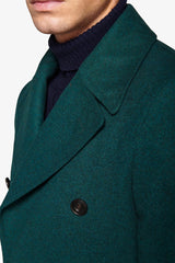 Double-breasted peacoat in teal