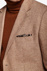 Camel herringbone flannel jacket