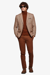 Camel Herringbone Flannel Jacket