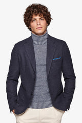 Blue melange flannel jacket