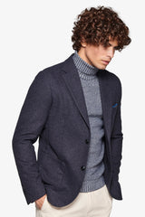 Blue melange flannel jacket