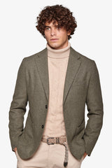 Green melange flannel jacket