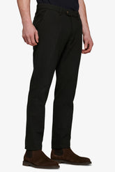 Green stretch woven chino trousers