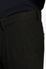 Green stretch woven chino trousers