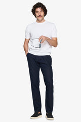 T-shirt in maglia basic in cotone bianca-Dan John