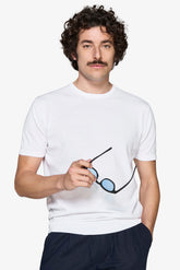 T-shirt in maglia basic in cotone bianca-Dan John