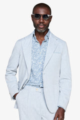 Light blue flamed linen blend jacket