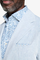 Light blue flamed linen blend jacket