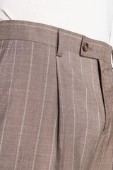 Pantaloni misto lino gessati tortora-Dan John