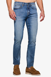 Medium blue 5-pocket denim trousers