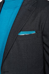 Black melange twill suit jacket