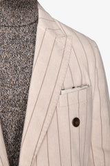 Cord pinstripe double-breasted suit jacket
