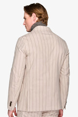 Cord pinstripe double-breasted suit jacket