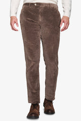 Pantaloni da abito in velluto tortora-Dan John