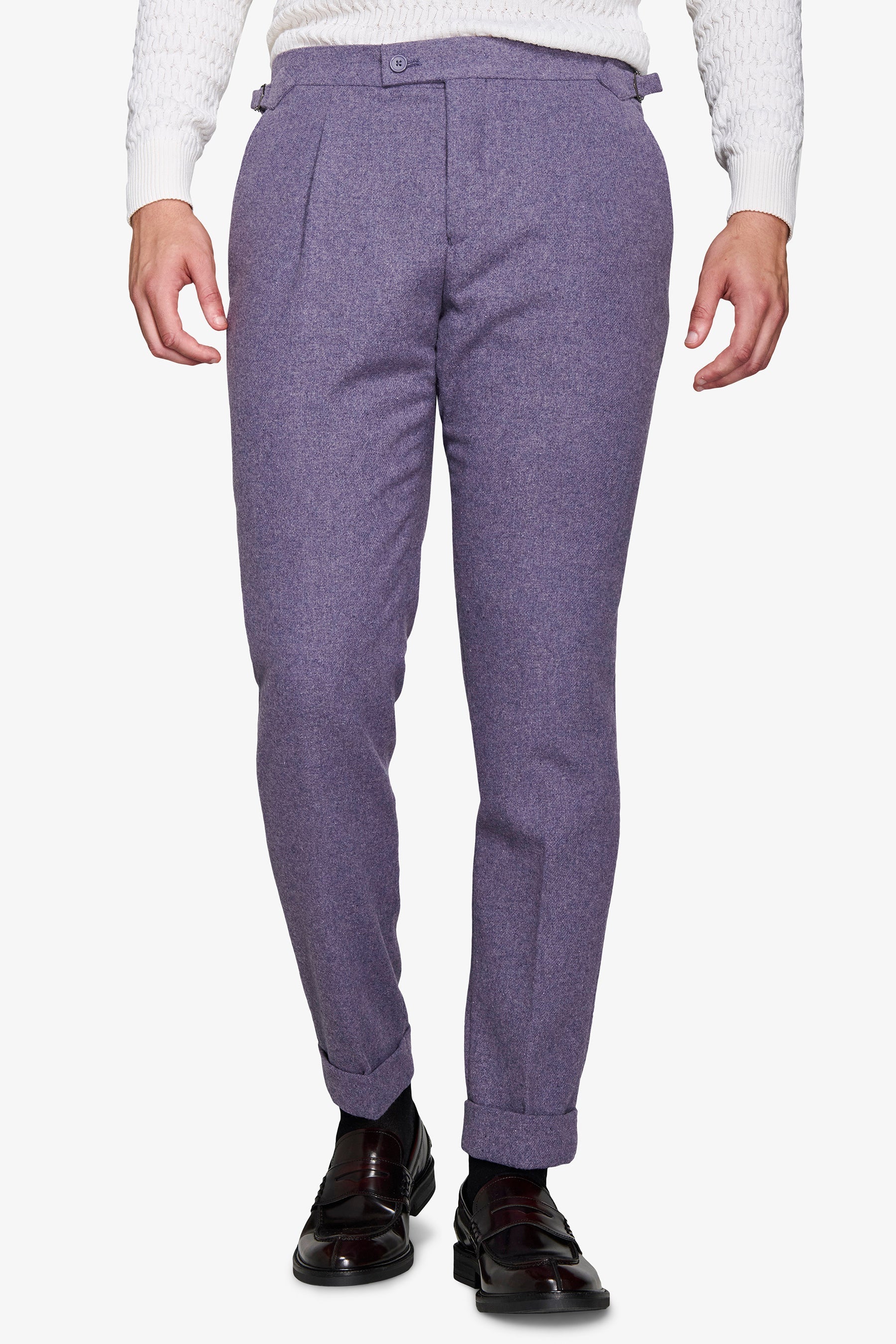 Pantaloni da abito flanella viola-Dan John