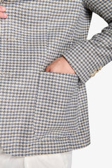 Medium gray wool blend houndstooth jacket