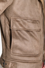 Dove gray sheepskin aviator jacket