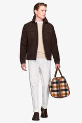 Dark brown shirt collar jacket