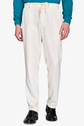 Diagonal cream trousers