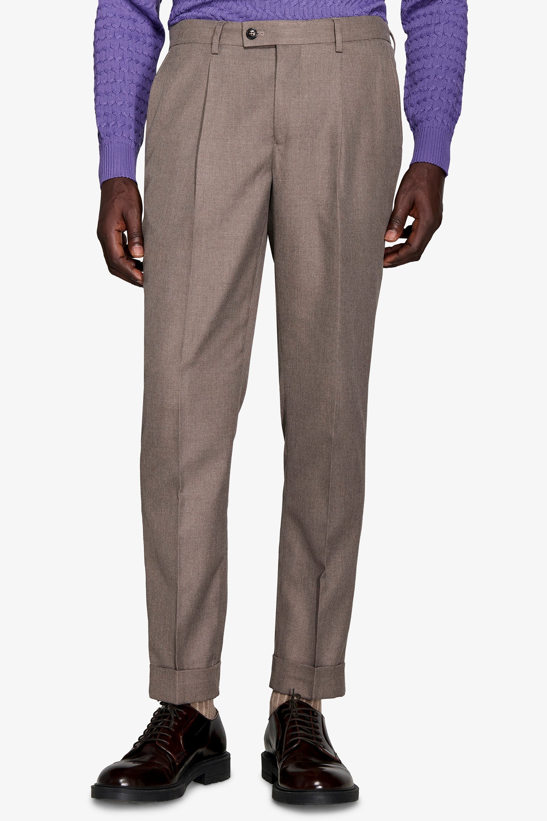 Pantaloni twill tortora-Dan John