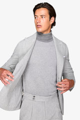 Giacca da abito flanella in misto lana grigio chiaro-Dan John