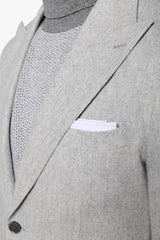 Giacca da abito flanella in misto lana grigio chiaro-Dan John