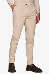 Chalk gabardine chino trousers