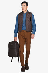 Dark brown quilted vest