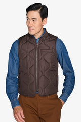 Dark brown quilted vest