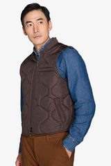 Dark brown quilted vest