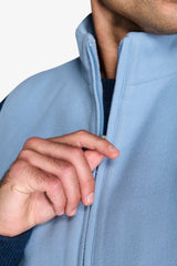 Light blue full zip vest