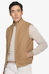 Camel full zip vest