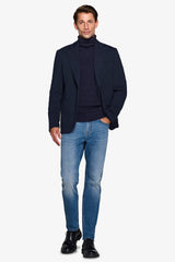 Blue stretch jersey jacket