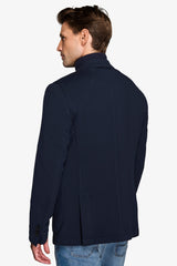 Blue stretch jersey jacket