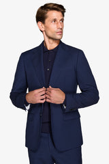 Giacca da abito armaturata blu slim-Dan John