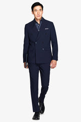 Blue double-breasted suit jacket