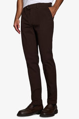 Brown gabardine chino trousers