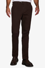 Brown gabardine chino trousers