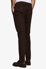 Brown gabardine chino trousers