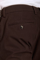 Brown gabardine chino trousers
