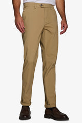 Beige gabardine chino trousers