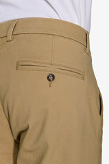 Beige gabardine chino trousers
