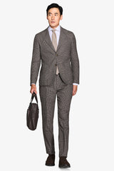 Prince of Wales dove gray wool blend suit jacket